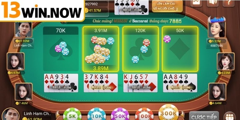 Những cửa cược thường gặp trong Bull Bull tại 13Win